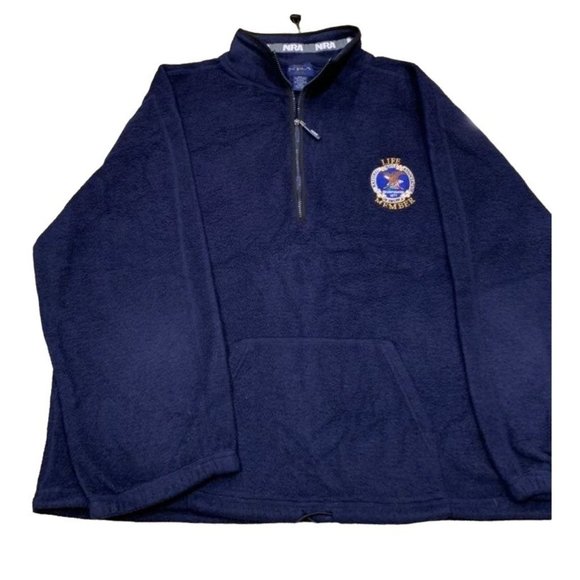 No brand / Not sure Other - NRA Life Member Dark Navy Mens 3XL Fleece Pullover Quarter Zip